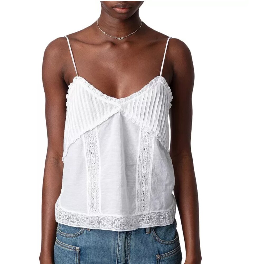 NWT- Zadig & Voltaire Calixia Tomboy Lace Trim Camisole XS - Picture 10 of 14